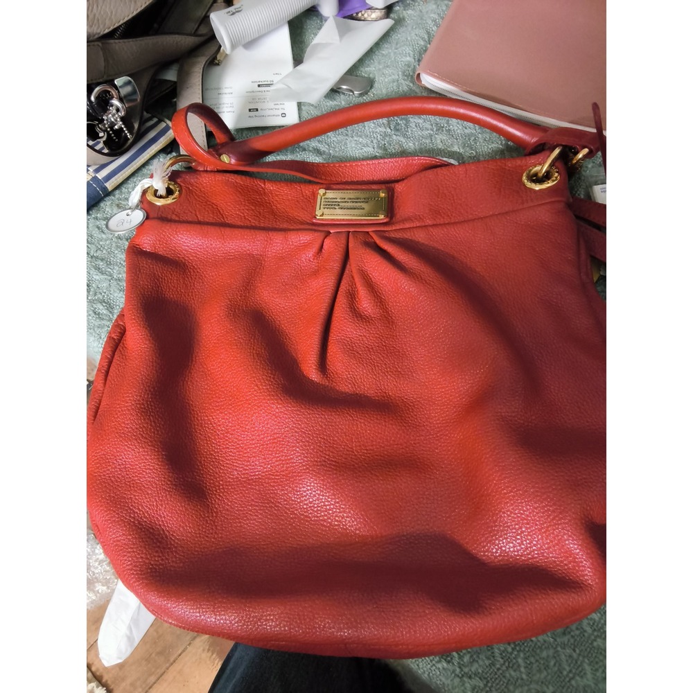 Marc by Marc Jacobs Classic Q Hillier Hobo Bag and Wallet Set Red Leather